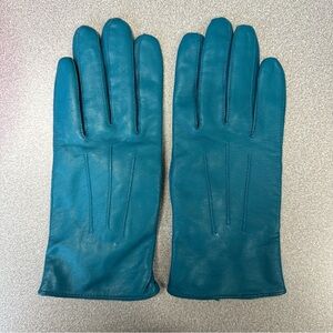 Teal Leather Gloves